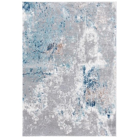 Flowers First 5 ft.-3 in. x 7 ft.-7 in. Aston Contemporary Rectangle Rug, Grey & Blue FL1909510